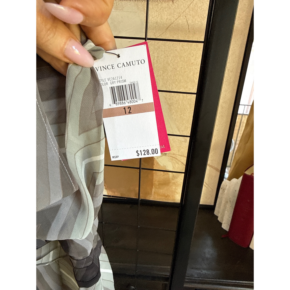 Vince Camuto Gray Prism Geometric Dress Size 12 New With Tags in Green - Picture 4 of 6